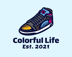 Colorful Skater Shoes logo design