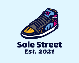 Colorful Skater Shoes logo design