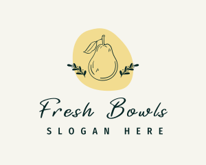 Organic Pear Fruit logo design