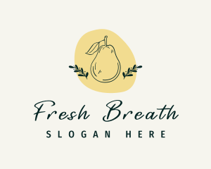 Organic Pear Fruit logo design