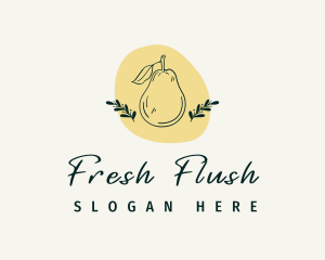 Organic Pear Fruit logo design