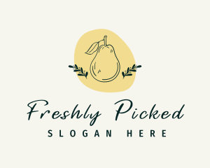 Organic Pear Fruit logo design