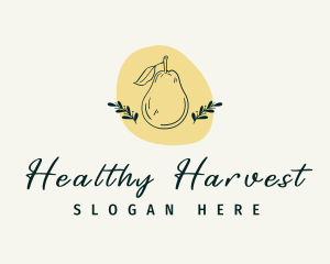 Organic Pear Fruit logo design
