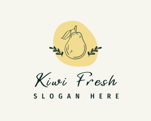 Organic Pear Fruit logo design