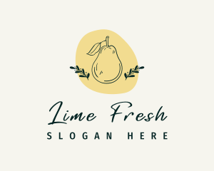 Organic Pear Fruit logo design