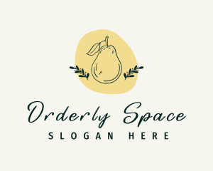 Organic Pear Fruit logo design