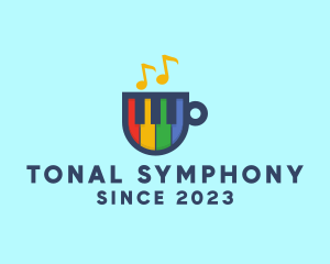 Rainbow Piano Cup logo design