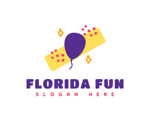 Fun Party Balloon Confetti logo design