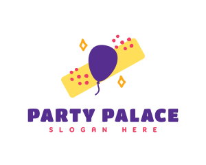 Fun Party Balloon Confetti logo design