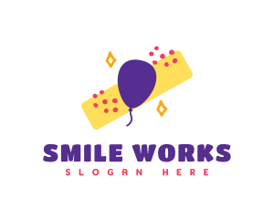 Fun Party Balloon Confetti logo design