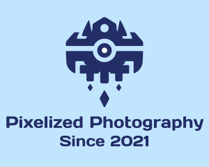 Blue Camera Drone  logo design