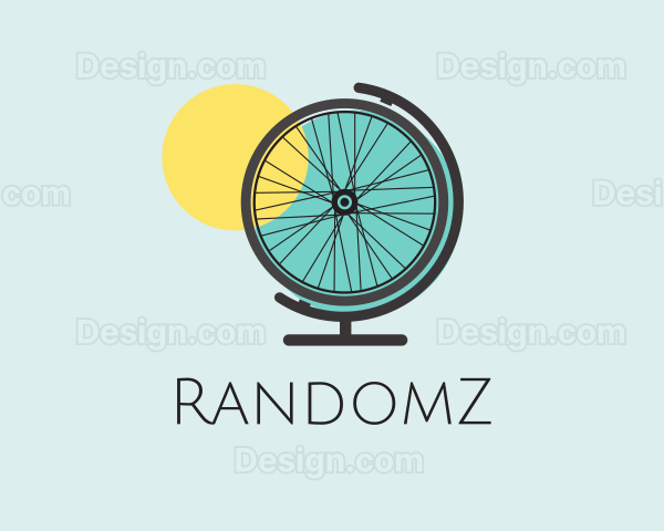 Bike Wheel Globe Logo