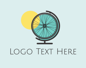 Bike Wheel Globe logo