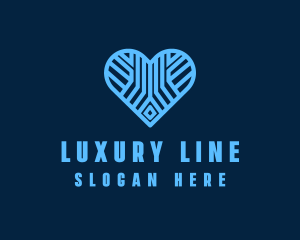 Blue Heart Lines logo design