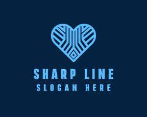 Blue Heart Lines logo design