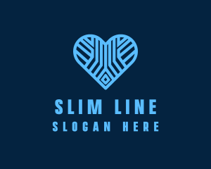 Blue Heart Lines logo design