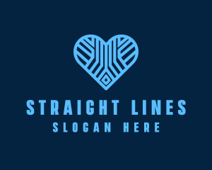 Blue Heart Lines logo design