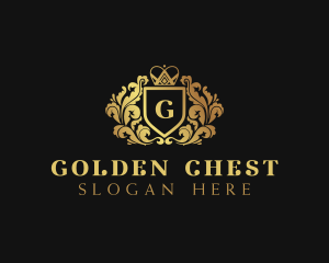 Golden Monarchy Shield logo design