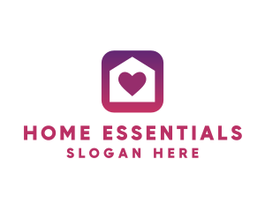 Stay Home Heart App logo design