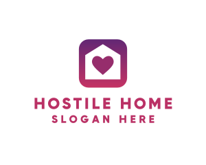 Stay Home Heart App logo design