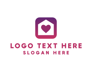 Heart - Stay Home Heart App logo design