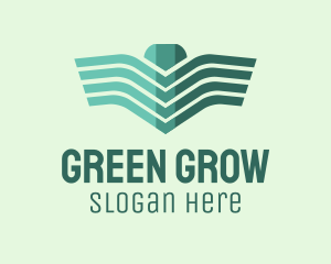 Green Linear Wings logo design