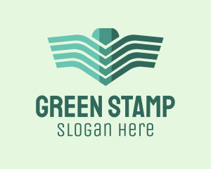 Green Linear Wings logo design