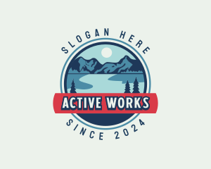 Outdoor Mountain Hiker logo design