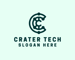 Digital Tech Letter C logo design