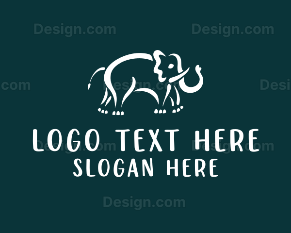 Elephant Wildlife Zoo Logo