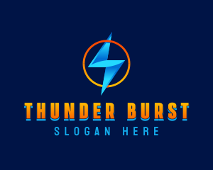 Thunder Electricity Bolt logo design