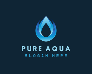 Purified Water Droplet logo design