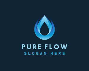 Purified Water Droplet logo design