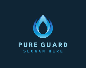 Purified Water Droplet logo design