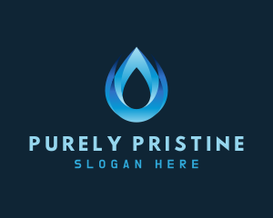 Purified Water Droplet logo design