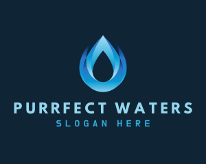 Purified Water Droplet logo design