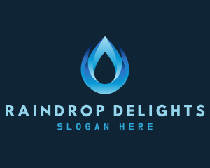 Purified Water Droplet logo design