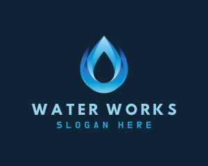 Purified Water Droplet logo design