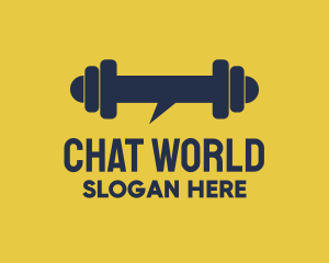 Blue Dumbbell Chat logo design