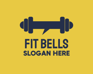 Blue Dumbbell Chat logo design