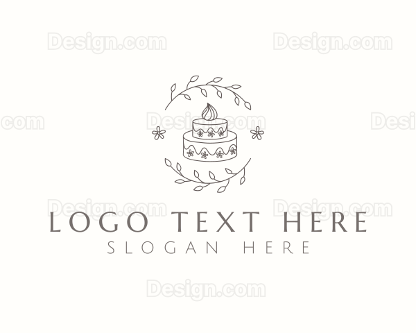 Floral Cake Baking Logo