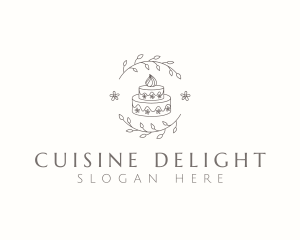 Floral Cake Baking logo design