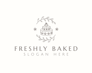 Floral Cake Baking logo design