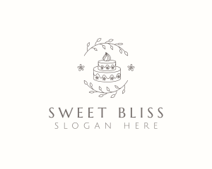 Floral Cake Baking logo design