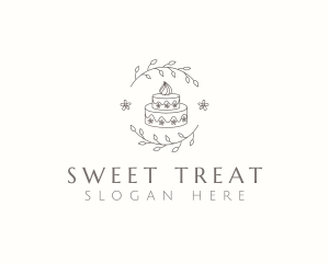 Floral Cake Baking logo design