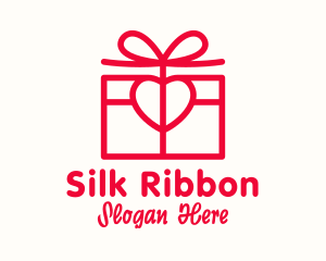 Ribbon Heart Box logo design