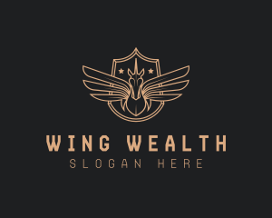 Pegasus Wing Shield logo design