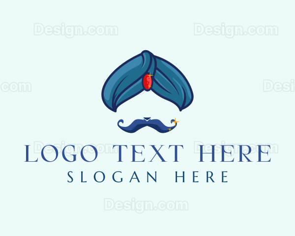 Turban Gem Mustache Logo