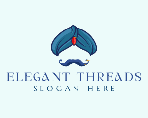 Turban Gem Mustache logo design