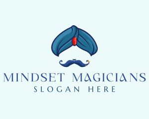 Turban Gem Mustache logo design